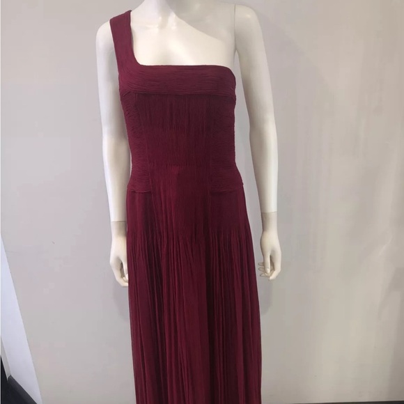 Elie Tahari Black Silk Chiffon Pleated One Shoulder Cocktail Dress - Picture 11 of 11